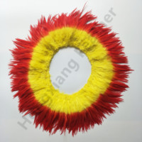 Plumes de coq chinoises pour costumes de carnaval, plumes de selle, plumes de Gallo, plumes de coque, bicolores, pour décoration, en guirlande