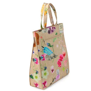 Bolso de Mano con Diseño de Flores y Gatos, Duradero, Plegable, Ligero, de Poliéster, con Cierre, Impermeable, con Correa de Cadena, Capacidad 3L+ - Product Image 3