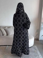 Vêtements islamiques élégants pour l'Aïd Ramadan, cardigan d'été classique à pois, robe ouverte, robe abaya pour l'Aïd Ramadan avec ensemble hijab