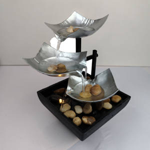 Fonte de Mesa Automática Moderna de 3 Níveis com Lâmpada, Relaxamento Interno, Interruptor de Energia, Bacia Extra Profunda, Sombrinha de Metal, Fonte Elétrica - Product Image 5