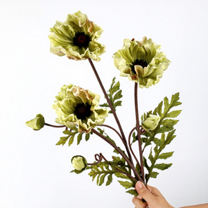 Grandes fleurs artificielles en PU (poppies et bleuets) pour la photographie <span class=keywords><strong>de</strong></span> mariage, ornements floraux pour la décoration intérieure et extérieure - Product Image 4