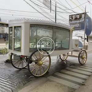 Vierrädriger kundenspezifischer Beerdigungspferdewagen Buggy klassischer Sarg-Leichenwagen European Style Leichenwagen für Beerdigung