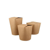 Gobelets alimentaires en papier kraft 16OZ 32OZ, boîtes d'emballage à emporter jetables pour sushis, nouilles, pâtes, salades, avec impression personnalisée