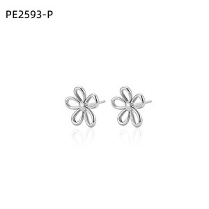 Amy Amy Flower <b>Stud</b> Earrings <b>Silver</b> Plated For Women Fashion Jewelry Gift - Product Image 1