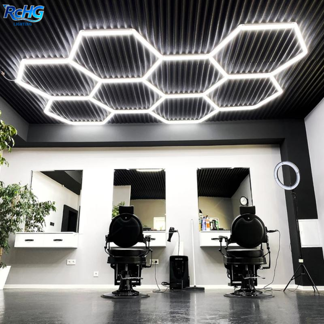 RCHG High Lumen Waterproof IP55 Hexagon LED Linear Light with Changeable Color for Car Repair Garage