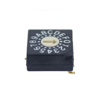 Interruptor Rotatorio DIP de 10 Posiciones para Montaje Superficial, Código SMD, Circuito SPST, Certificado RoHS, Paso de 2.54mm, Negro, 20000 Pasos, Vida Útil Eléctrica
