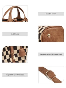 <span class=keywords><strong>Borsa</strong></span> Tote Classica <span class=keywords><strong>a</strong></span> Scacchi Bianco e Nero, Moda Femminile con Fodera Staccabile, <span class=keywords><strong>Tracolla</strong></span> Regolabile, <span class=keywords><strong>Borsa</strong></span> <span class=keywords><strong>a</strong></span> Mano e <span class=keywords><strong>a</strong></span> Spalla - Product Image 4