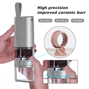 Moulin à café électrique automatique rechargeable en plastique, style italien, épaisseur réglable, portable, pour la maison, l'extérieur et la voiture - Product Image 4