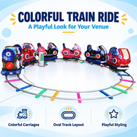 Nouveau train électrique miniature pour enfants, manège de parc d'attractions, train sur rail pour enfants, 6 places, manèges sur rail