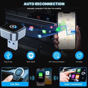 Android auto 2-in-1 USB Wireless CarPlay box <b>adapter</b> <b>plug</b> universal mini Wired Wireless BT WiFi Car play factory Wholesale - Product Image 3