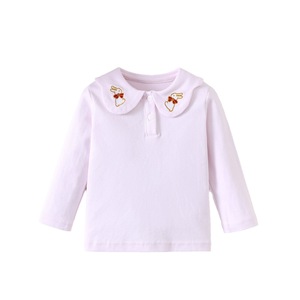 Ropa de bebé de alta calidad, camiseta de algodón de manga larga con cuello de muñeca bordado de Navidad para niños pequeños, camiseta Polo Simple - Product Image 5
