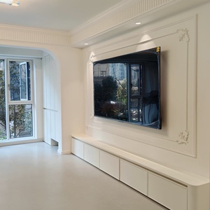 <span class=keywords><strong>Meuble</strong></span> TV mural <span class=keywords><strong>Console</strong></span> de luxe moderne en bois blanc présentoirs pour salon <span class=keywords><strong>chambre</strong></span> ou appartement meubles de maison - Product Image 2