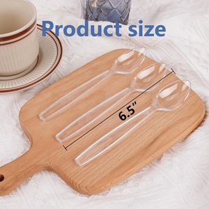 Rõ ràng PP trái cây thiết kế dùng một lần trong suốt tái sử dụng cắm trại muỗng ngã ba thủ công phong cách - Product Image 5