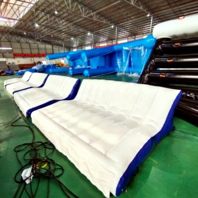 Heavy-Duty Inflatable Lounger Floating Mat with Anchor System Extra Large Waterproof for Pool Lake Ocean