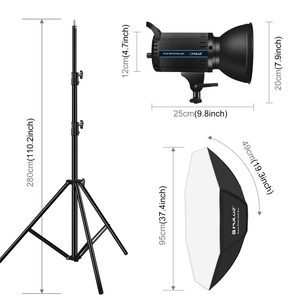 Puluz 100W ชุดไฟแฟลชสำหรับสตูดิโอถ่ายภาพแบบใหม่พร้อมขาตั้งกล้องแบบสะท้อนแสง - Product Image 2