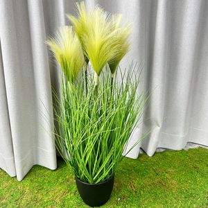Venta al por mayor de fábrica: Planta artificial de caña verde de Setaria de simulación, de plástico de alta calidad, ecológica, estilo nórdico. - Product Image 5