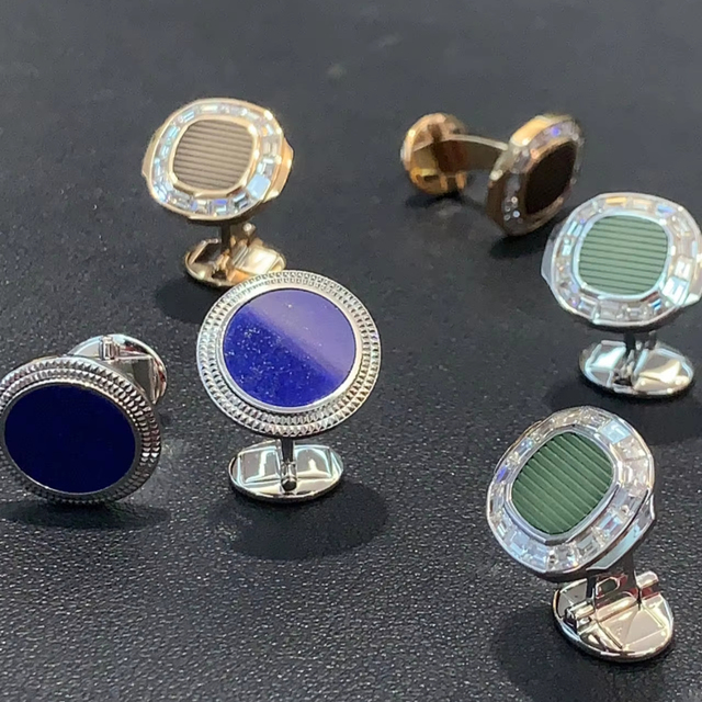 Customized High-end Personalized 18K Men's Creative Cufflinks New Cultured Diamond Cufflinks