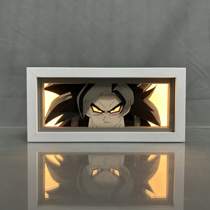 Goku Super Saiyan 4 Anime boîte à lumière MDF cadre en bois découpé au laser papier boîte d'ombre pour <span class=keywords><strong>Dragon</strong></span> Balls Led veilleuse pour la décoration de la chambre - Product Image 3