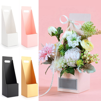 Boîte à fleurs personnalisée avec Logo imprimé, emballage de Bouquet de fleurs colorées, boîte en carton