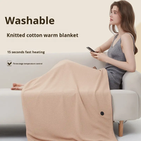 Manta Eléctrica Térmica Portátil USB de Vellón Coral Acolchado con Temperatura Ajustable, Bajo Voltaje y Protección contra Sobrecalentamiento para Coche
