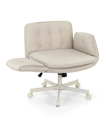 Chaise de bureau confortable et luxueuse avec accoudoirs incurvés et mobiles, réglable en hauteur, dossier souple, idéale pour le télétravail