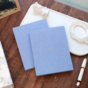 Libro dei Voti Nuziali Personalizzato con Logo, Copertina Rigida in Lino con Stampa in Lamina d'Oro, Set Regalo per Sposi - Product Image 3