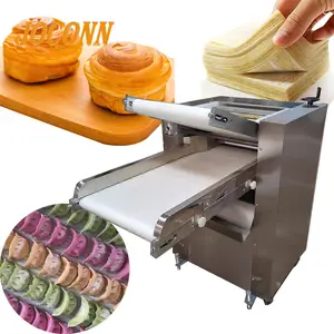 Máquina de pressão de massa de pão totalmente automática, máquina industrial de rolo de massa para pizza/fondant