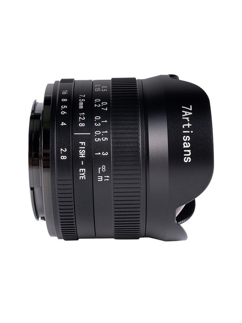 7arti Sans 7.5mm F2.8 Generation II Ultra-wide-angle Fish Eye Lens VR Panoramic Manual Suitable for Canon M/Sony E/Fu Ji Camera