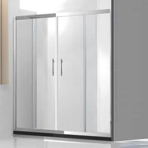 Puerta <span class=keywords><strong>de</strong></span> <span class=keywords><strong>ducha</strong></span> <span class=keywords><strong>de</strong></span> baño moderna <span class=keywords><strong>de</strong></span> tamaño personalizado, doble corredera con marco <span class=keywords><strong>de</strong></span> acero inoxidable 304, sello antifugas para hotel en casa - Product Image 3