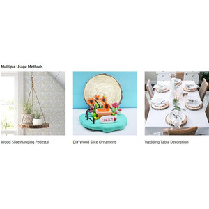 Unfinished Natural <b>Wood</b> <b>Slices</b> 9-10 Inches Rustic <b>Crafts</b> Home Decor for Kids Painting DIY <b>Wood</b> Centerpieces Tables Made in China - Product Image 5