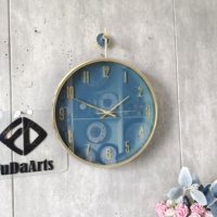 Horloge murale en métal moderne de luxe léger 37x47 cm, horloge murale tendance pour salon nordique, horloge décorative simple, livraison directe DDP