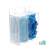 Porte-distributeur double en acrylique transparent de haute qualité avec couvercle deux trois quatre boîte de séparation distributeur de gants en acrylique