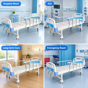 Cama de Hospital con Manivela Doble, Base Articulada de Cuatro Secciones, Cabecera de Tubo Cromado de 38 mm de Diámetro para Licitaciones Públicas - Product Image 6
