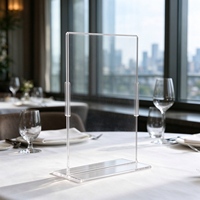 Support de signalisation en acrylique en forme de T, présentoir de table double face, porte-menu en plastique transparent pour restaurant, affiche photo