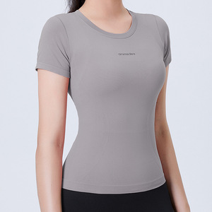 Sexy Slim <span class=keywords><strong>Blazer</strong></span> Femmes D'été Gym Porter Running Stretch T-shirt À Manches Courtes Yoga Porter - Product Image 3