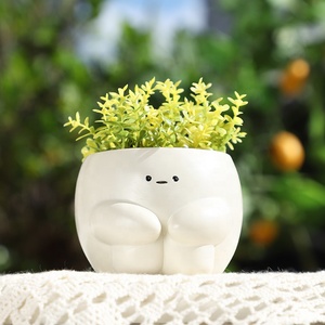 4 pollici moderna semplicità Mini vaso di piante succulente vasi carino quattro emozioni fiori Potter per ufficio scrivania centro commerciale casa - Product Image 3