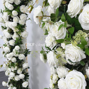 Decoración de boda y suministros precio bajo al por mayor Premium real Touch blanco seda boda arco flores boda arco - Product Image 5