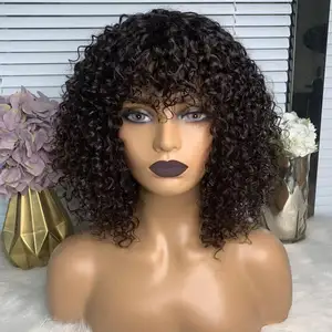 Short Curly Wig Cuticle Aligned Raw Virgin Hair Front Wigs Brazilian Pixie Cut Lace Hot Beauty Natural Black 1 Piece Long 8-12