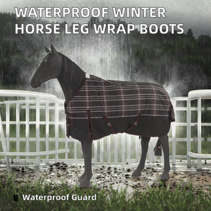 Protège-jambes imperméables d'hiver pour chevaux avec doublure en coton - Matériel d'équitation durable et couverture pour chevaux - Product Image 2