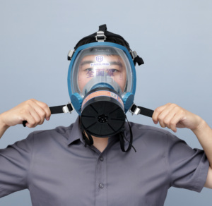 Mặt nạ phòng độc silicon tái sử dụng toàn mặt Haigu HG-800 chống mờ, nhiều cổng, sản xuất tại Trung Quốc, bán buôn tùy chỉnh - Product Image 4