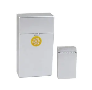 Automatic open pressure resistant waterproof plastic 20pcs packed cigarette box portable men's cigarette case