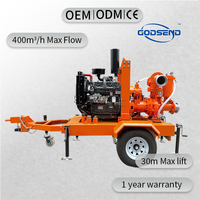 Pompe diesel auto-amorçante à vide poussé, refroidie par eau, de type remorque, à grand débit de 6 pouces, personnalisée pour le drainage des mines souterraines