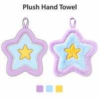 Serviette de toilette en peluche étoile violette personnalisée, en tissu doux, vente en gros