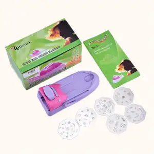 Portable Manual Nail Printer, Set Tool with 6pcs Metal Stamping Plates Manicure Nail Printing Machine/