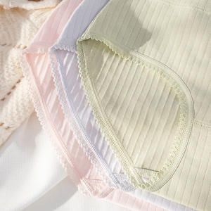 Sous-vêtements en coton imprimé pour femmes, antibactériens, en coton pur, taille mi-haute - Product Image 4