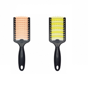Brosse à cheveux en céramique à poignée en O, outil de coiffage avec poignée en caoutchouc antidérapante et poils doux en poils de sanglier pour démêler les cheveux - Product Image 1