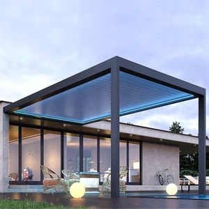Cubierta de Piscina Tipo Pabellón de Tamaños Personalizados, Techo de Celosía de Aluminio de Lujo, <span class=keywords><strong>Impermeable</strong></span>, Pérgola Motorizada Automática - Product Image 1