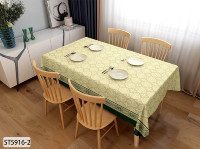 Nappe de table de luxe imperméable, résistante à l'huile et à la chaleur, facile à nettoyer, avec bordure bleue vintage et motif géométrique pour table à manger