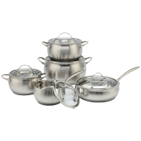 Ensemble de 10 ustensiles de cuisine classiques en acier inoxydable, design en forme de pomme, comprenant des marmites, des poêles et des casseroles, pour la cuisson au four - Vente en gros sur mesure