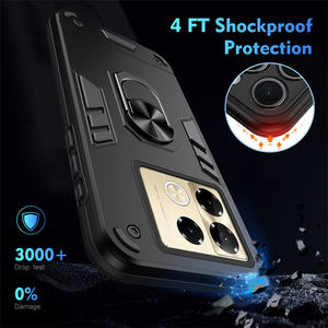 Hybrid TPU PC Armor Phone Case Anillo magnético Cubierta de protección anticaída para Infinix <span class=keywords><strong>Note</strong></span> 50s 50x50 Pro 50 Pro + 40 - Product Image 3